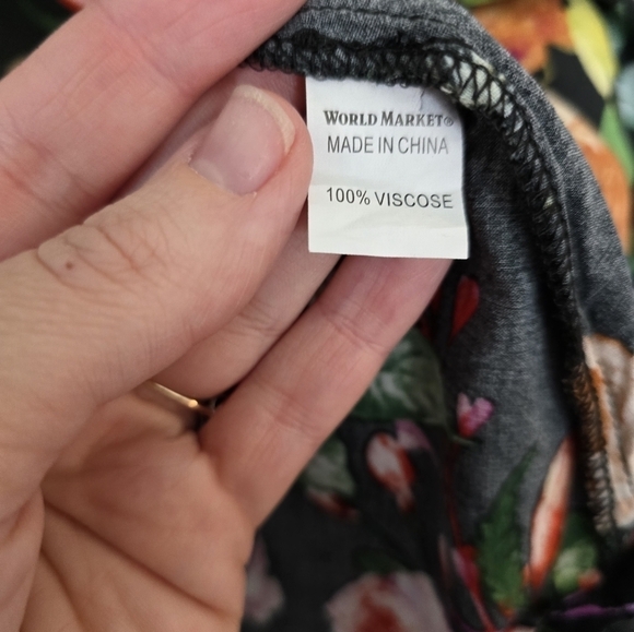 World Market Cut Out Shoulder Mini Dress Ruffles Floral Size S/M - Picture 5 of 5